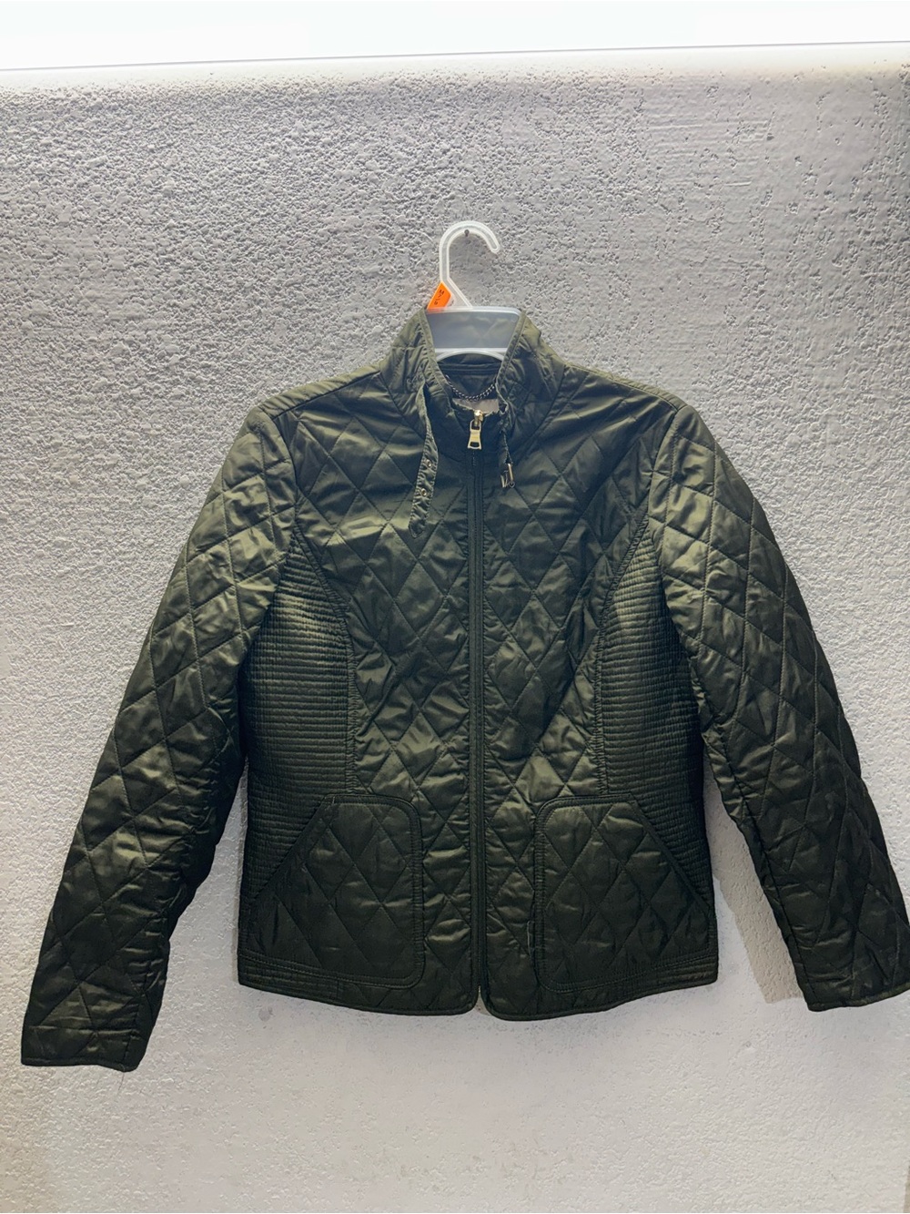 Banana Republic Quilted Olive Jacket with Ribbed Panels